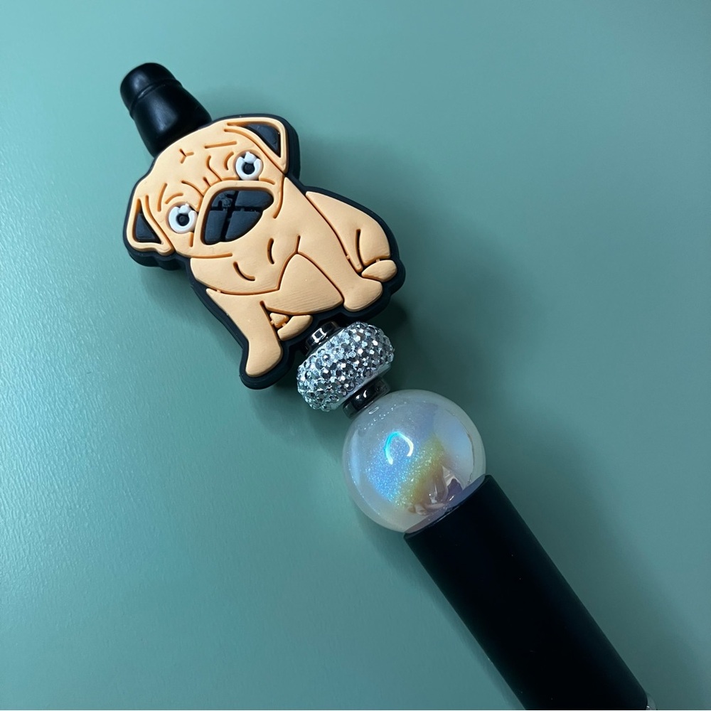 Pug Handmade Beaded Pen | Cute Gift for Dog Owners - Picture 3 of 6